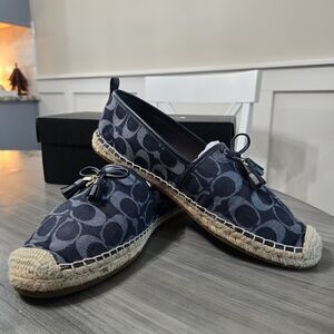 Coach Navy Patterned Loafers